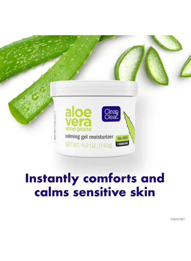 CLEAN & CLEAR Clean & Clear Aloe Vera Calming Gel Acne Facial Moisturizer for Acne-Prone & Sensitive Skin, Oil-Free Daily Moisturizing Gel, 4.9 Oz  - Image 3