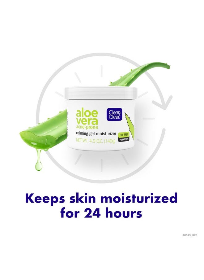CLEAN & CLEAR Clean & Clear Aloe Vera Calming Gel Acne Facial Moisturizer for Acne-Prone & Sensitive Skin, Oil-Free Daily Moisturizing Gel, 4.9 Oz  - Image 4