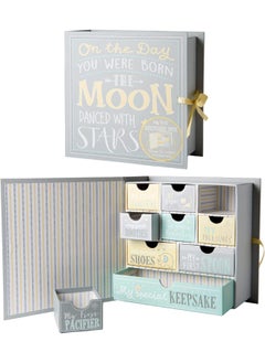 VOTUM Votum Baby Keepsake Box for Treasured Memories, Moon & Stars  - Image 1