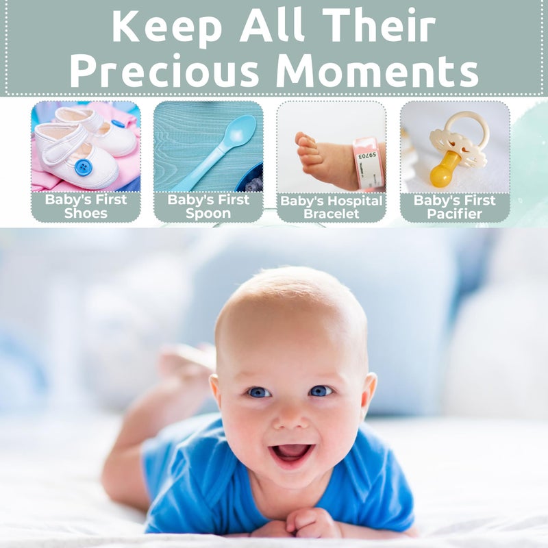 Votum Baby Keepsake Box for Treasured Memories, Moon & Stars - Lightweight, Handcrafted Baby Boxes with 9 Labeled Compartments for First Memories - Gender Neutral Baby Shower Gifts for Girls, Boys - Image 3