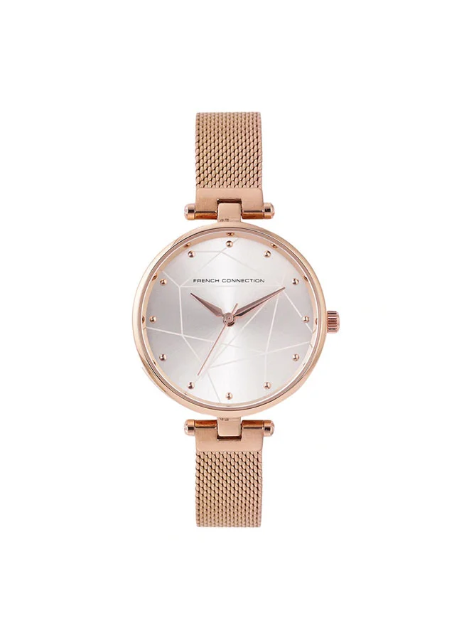 فرنش كونكشن 34mm Women's Quartz Watch with Silver Dial