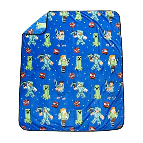 Jay Franco Minecraft Creeper Plush Mini Pillow Buddy & 50 x 60 Inch Throw Blanket Set - Kids Super Soft 2 Piece Cuddle Set - Image 4