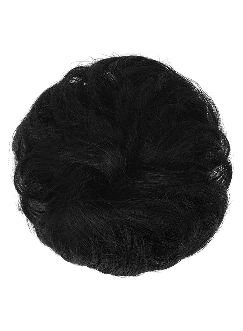 Estelle Human Hair Messy Buns 100% Human Hair Bun Hair Piece Real Human Hair Extension Curly Hair Scrunchies Tousled Updo Hairpieces for Women Girls Natural Black - Image 2