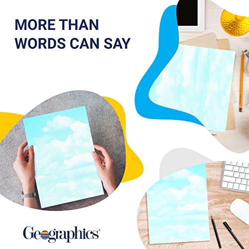 Geographics 8-1/2 x 11 Inches 24-Pound Design Paper with Clouds, Blue/White, 100 per Pack (GEO46887S) - Image 3