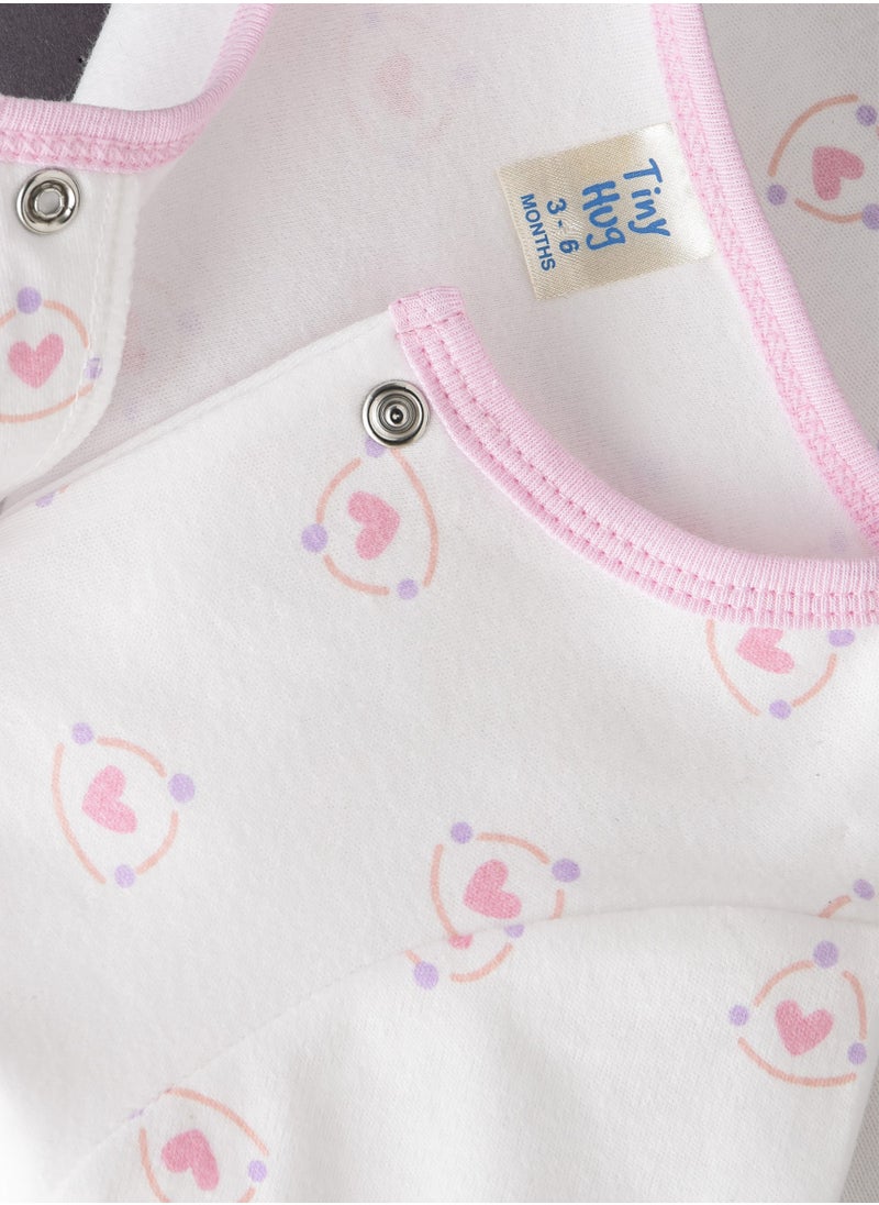 Tiny Hug Sleepsuit of Cotton for Girls, Soft and Comfortable Cotton, Perfect for Everyday Wear and Easy Diaper Changes  - Image 3