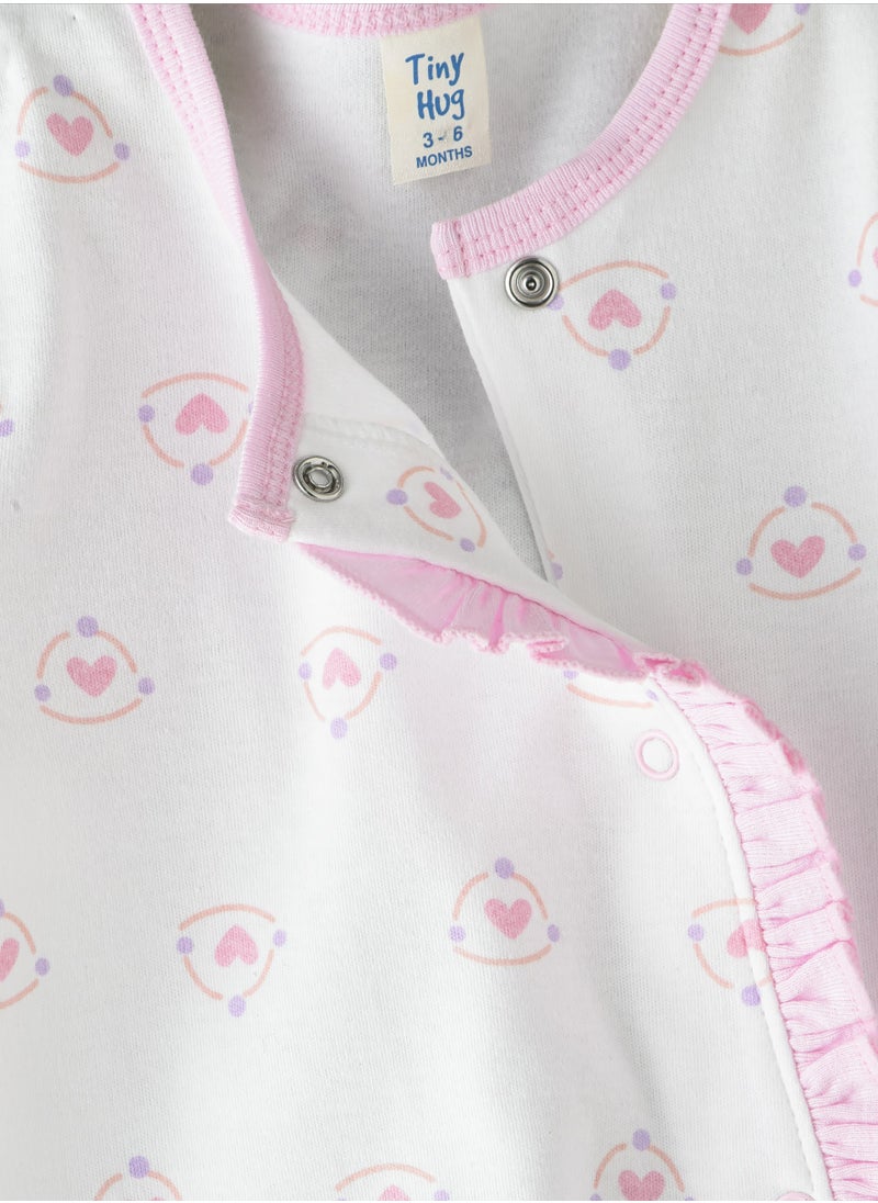 Tiny Hug Sleepsuit of Cotton for Girls, Soft and Comfortable Cotton, Perfect for Everyday Wear and Easy Diaper Changes  - Image 4