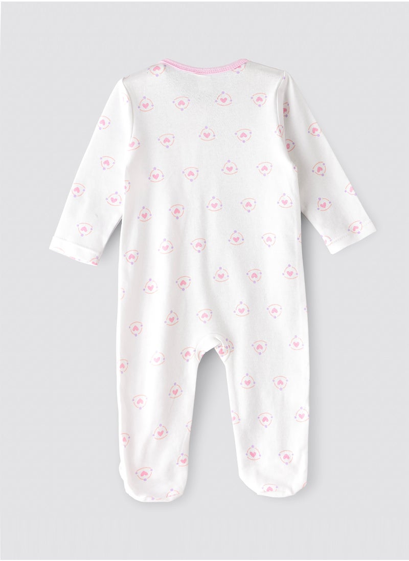 Tiny Hug Sleepsuit of Cotton for Girls, Soft and Comfortable Cotton, Perfect for Everyday Wear and Easy Diaper Changes  - Image 2