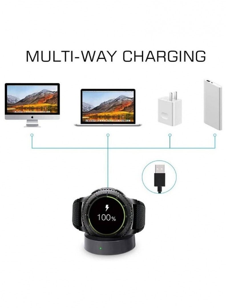 ELTRAZONE Charger for Samsung Galaxy Watch 42mm 46mm, Wireless Fast Charger Dock for Samsung Galaxy Smart Watch gear S3 Portable Charging Cradle Dock Charger stand with USB Cable  - Image 3