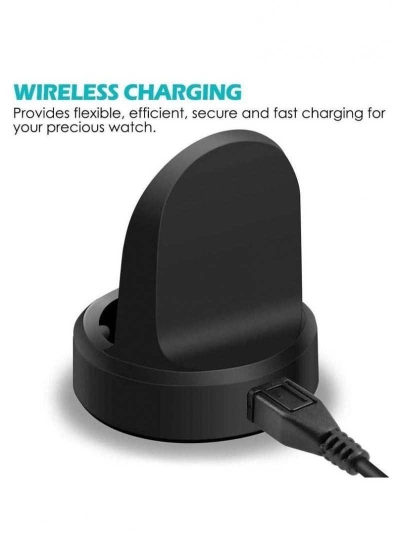 ELTRAZONE Charger for Samsung Galaxy Watch 42mm 46mm, Wireless Fast Charger Dock for Samsung Galaxy Smart Watch gear S3 Portable Charging Cradle Dock Charger stand with USB Cable  - Image 2