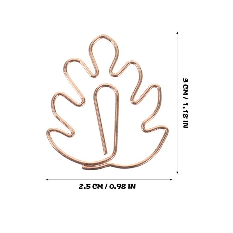 Rose Gold Metal Paper Clips 30x25mm Turtle Leaf Shape For Office Filing - Image 3
