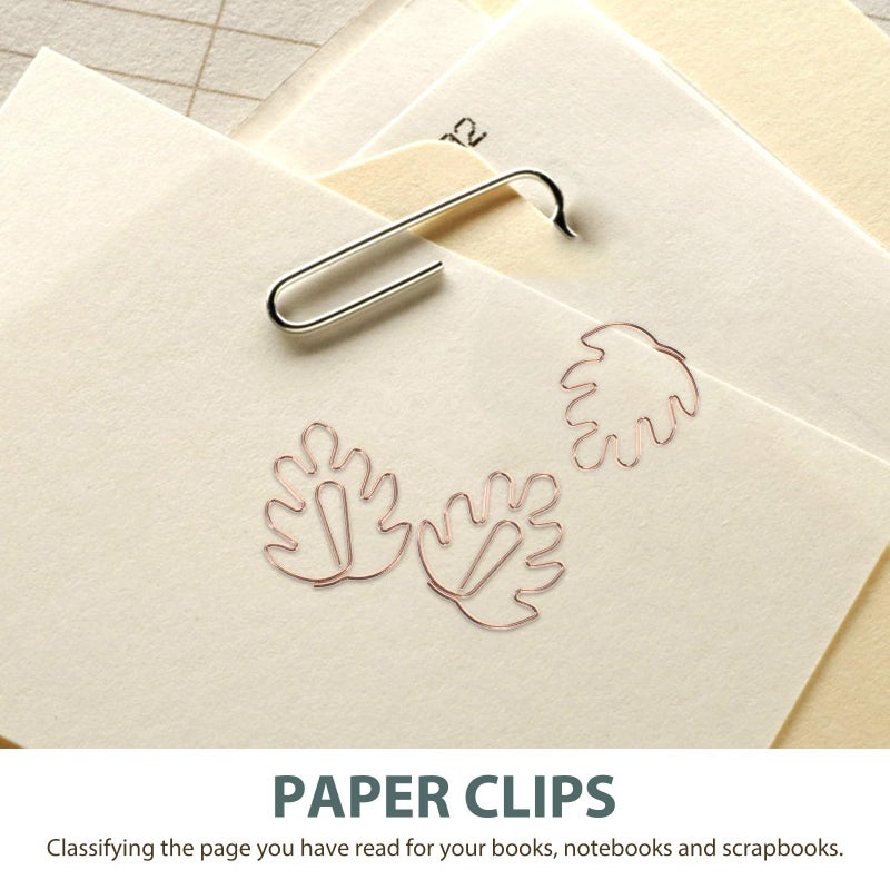 Rose Gold Metal Paper Clips 30x25mm Turtle Leaf Shape For Office Filing - Image 4