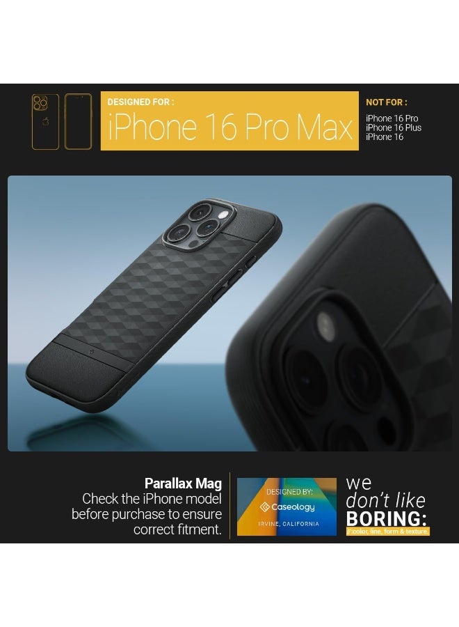 Caseology Parallax Mag for iPhone 16 Pro MAX MagSafe Case Cover Mil Grade - Matte Black - Image 2