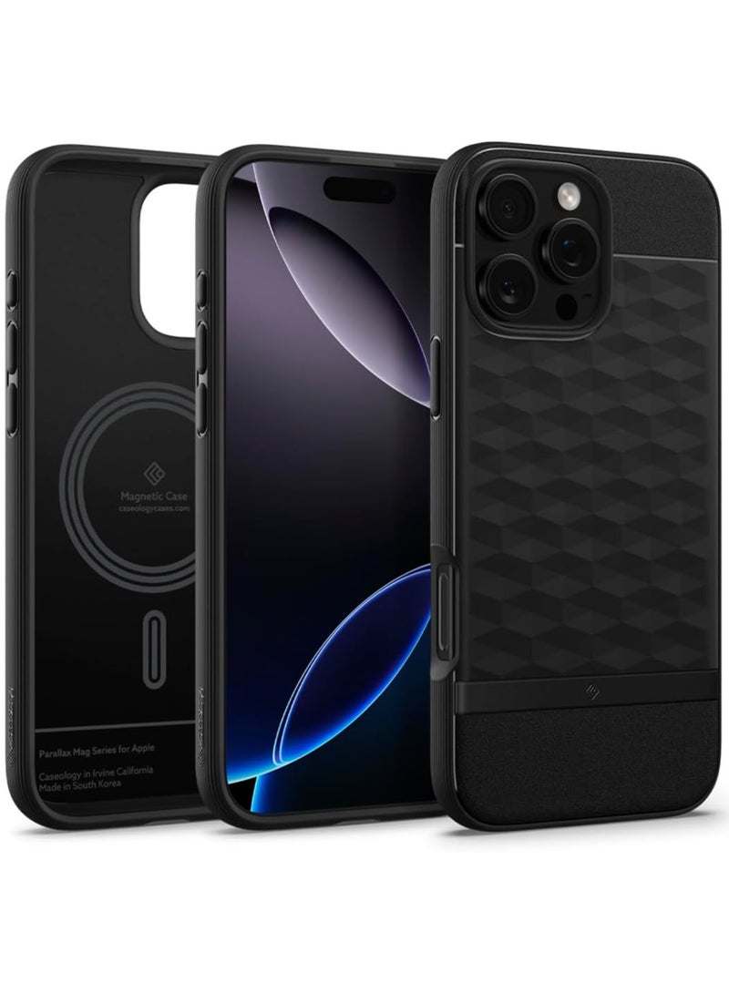 Caseology Parallax Mag for iPhone 16 Pro MAX MagSafe Case Cover Mil Grade - Matte Black - Image 1