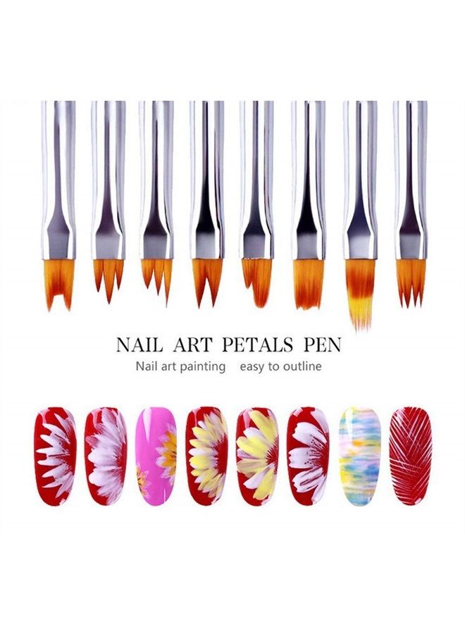TRUEGOOD 8 Pcs Nail Brush Pen Premium Upgrade Wood Handle, Gradient Painting Brush Set UV Gel Flower Drawing Pen Purple Wood Handle Manicure Nail Art Polish Pen Tool, Valentine's Day present - Image 1