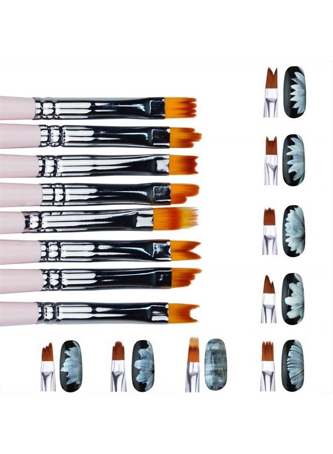 TRUEGOOD 8 Pcs Nail Brush Pen Premium Upgrade Wood Handle, Gradient Painting Brush Set UV Gel Flower Drawing Pen Purple Wood Handle Manicure Nail Art Polish Pen Tool, Valentine's Day present - Image 2