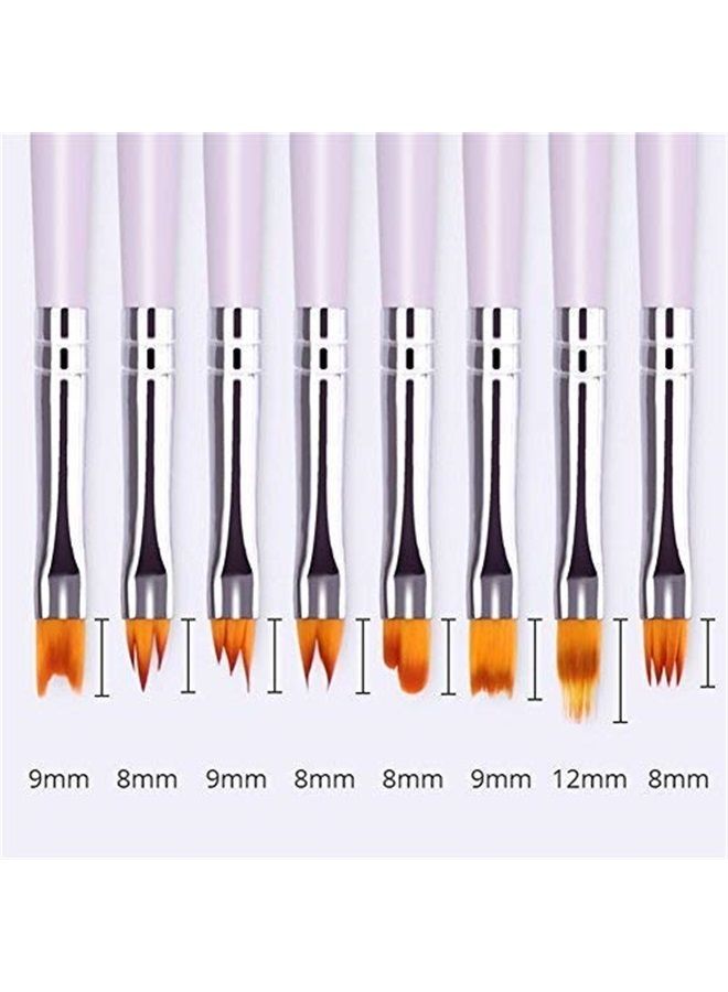TRUEGOOD 8 Pcs Nail Brush Pen Premium Upgrade Wood Handle, Gradient Painting Brush Set UV Gel Flower Drawing Pen Purple Wood Handle Manicure Nail Art Polish Pen Tool, Valentine's Day present - Image 4