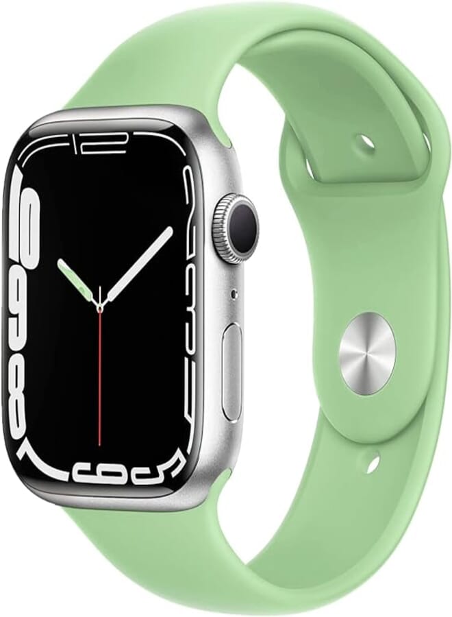 Generic Strap Silicone Band For Apple Watch (45mm Series 7) 44mm / 42mm Series 1/2/3/4/6/SE Replacement Strap Wristband Bracelet Compatible with 42 mm / 44 mm / 45 mm Mint Green