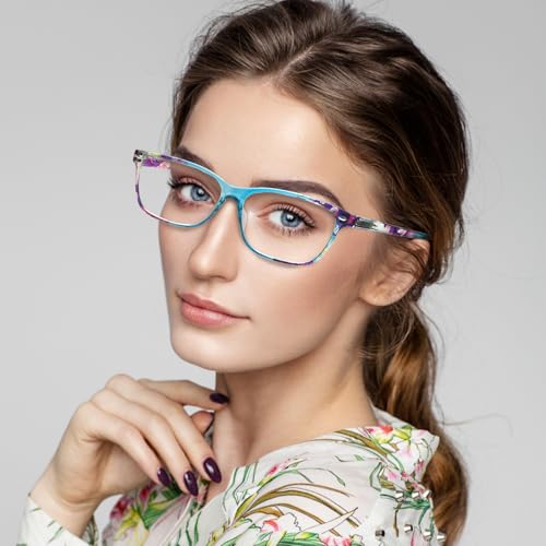 CLASAGA Progressive Multifocus Reading Glasses for Women,Blue Light Blocking Spring Hinge Fashion Pattern Print Computer Readers (pattern design-5, 1.25, x) - Image 3