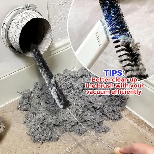 Holikme Dryer Vent Cleaner Kit - Household Cleaning Supplies, Dryer Lint Brush, Refrigerator Long Coil Brush, Flexible Lint Remover, Removing Dust and Pet Hair - Image 3