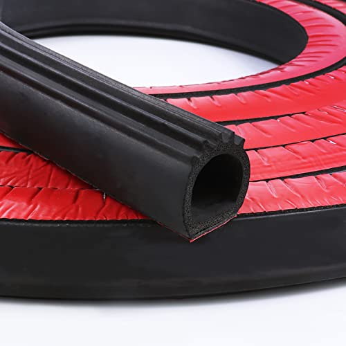 EdgeSeal D Shape Door Rubber Seal Strip1 RV Slide Out Seal SelfAdhesive EPDM RubberHeavy Duty Automotive Weather Stripping for Fill GapsApply to CarTruckRVBoat and Home Application 6ft - Image 1