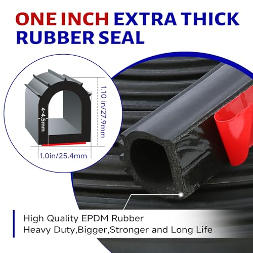 EdgeSeal D Shape Door Rubber Seal Strip1 RV Slide Out Seal SelfAdhesive EPDM RubberHeavy Duty Automotive Weather Stripping for Fill GapsApply to CarTruckRVBoat and Home Application 6ft - Image 3