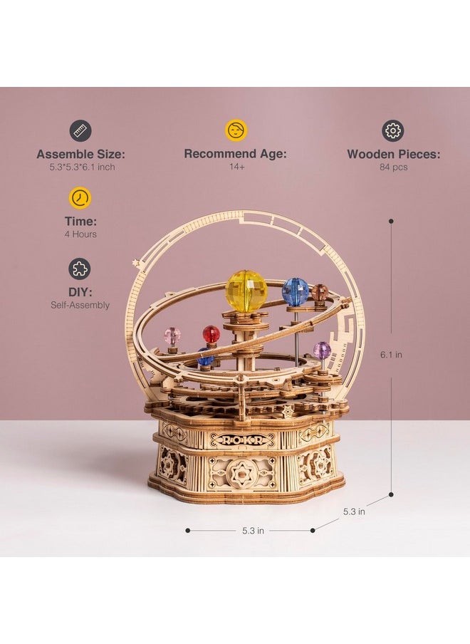 Robotime ROBOTIME 3D Puzzles for Adults Model Kits for Adults Hobbies for Men/Women Rotating Starry Night Wooden Puzzle Music Box AMK51  - Image 4