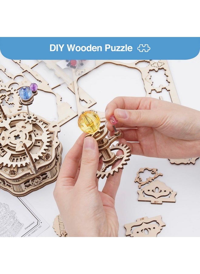 Robotime ROBOTIME 3D Puzzles for Adults Model Kits for Adults Hobbies for Men/Women Rotating Starry Night Wooden Puzzle Music Box AMK51  - Image 3