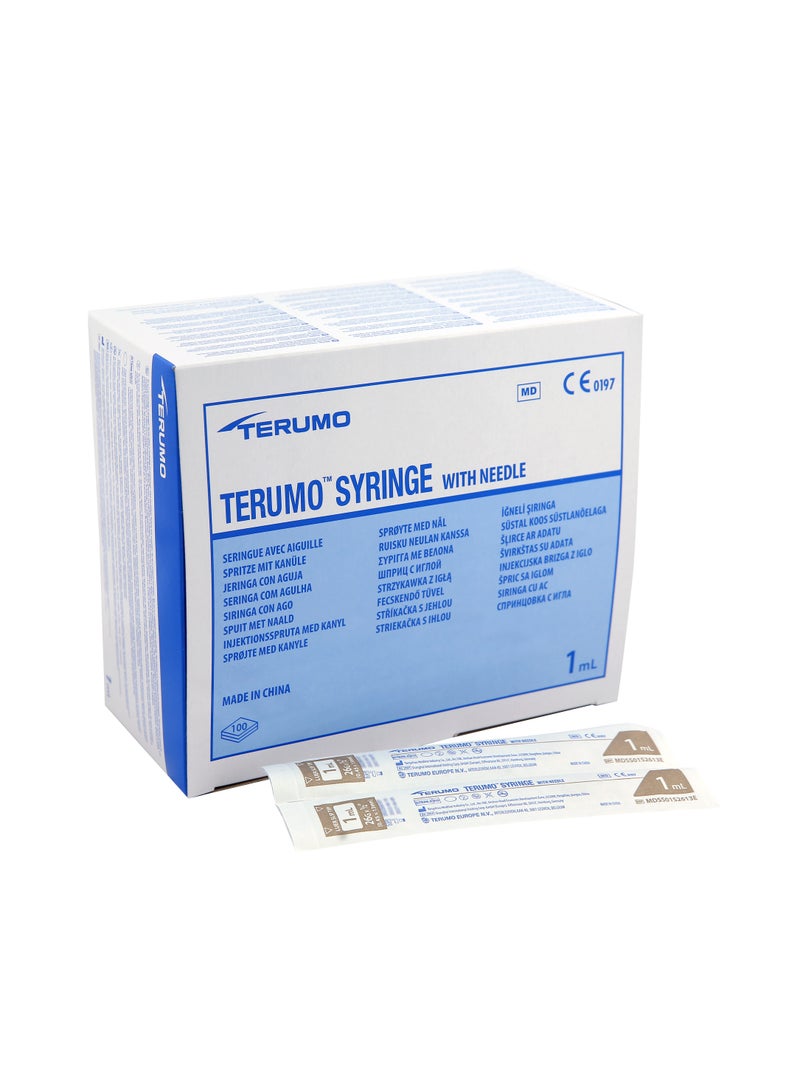 Terumo 1ml Tuberculin Syringe with neeedle 26G x 1/2 (0.45 x 13mm) - Image 1