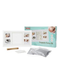 Nuby Baby Hand & Footprint Kit With Frame That Holds Four 3 X 3" Photos & 1 Clay Print Kit For Newborn Girls & Boys Personalized Baby Gift  - Image 5
