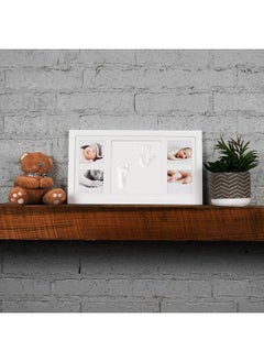 Nuby Baby Hand & Footprint Kit With Frame That Holds Four 3 X 3" Photos & 1 Clay Print Kit For Newborn Girls & Boys Personalized Baby Gift  - Image 4
