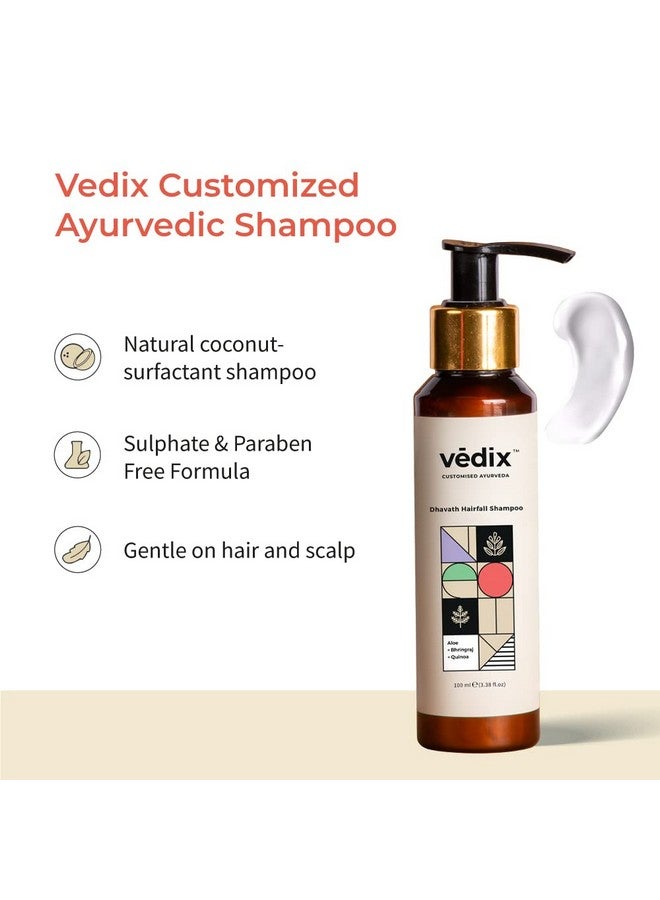 Vedix Ayurvedic Hair Care Combo Pack, Customized Anti Hair Fall Shampoo and Hair Oil for Normal/Oily Hair with Dry Scalp & Curly Hair - 200 ml - Image 3