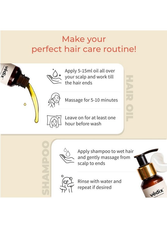 Vedix Ayurvedic Hair Care Combo Pack, Customized Anti Hair Fall Shampoo and Hair Oil for Normal/Oily Hair with Dry Scalp & Curly Hair - 200 ml - Image 5