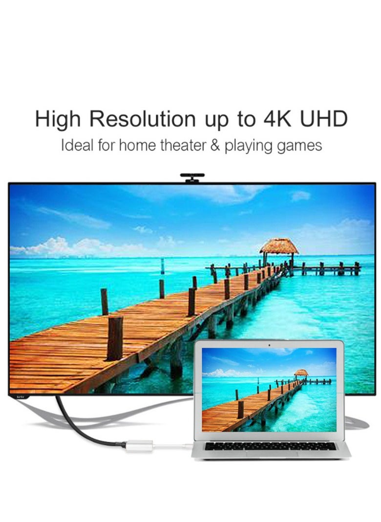 Generic - USB-C to HDMI Multiport Adapter with HDMI 4K@60Hz Output USB 3.0 Port and USB-C Charging Port Type-C to Digital AV Hub for Apple iPhone 15 MacBook Pro/Air iPad Pro iMac Galaxy S22 More (White) - Image 1