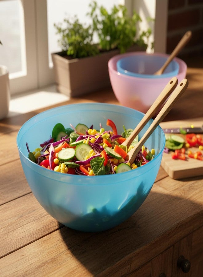 Gluman 4-Piece Mixing Bowl Set | Transparent Multi-Color Plastic Kitchen Bowls for Baking, Cooking, Meal Prep & Serving |Lightweight,Dishwasher Safe |Stackable Bowls (3200ml, 2000ml, 1350ml, 850ml) - Image 5