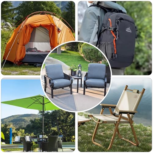 Konelia Waterproof Canvas Fabric by The Yard 58inch 600D Upholstery Material Polyester Fabric Outdoor Water Resistant Fabric for Sewing Chair Patio Cushion Purse Bag Interior, Pre Cut 1 Yard Light Yellow - Image 5