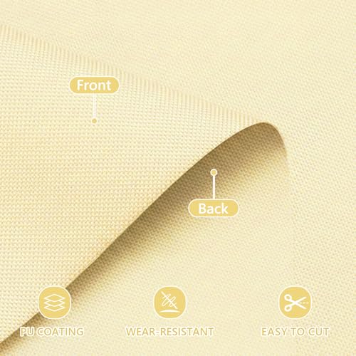 Konelia Waterproof Canvas Fabric by The Yard 58inch 600D Upholstery Material Polyester Fabric Outdoor Water Resistant Fabric for Sewing Chair Patio Cushion Purse Bag Interior, Pre Cut 1 Yard Light Yellow - Image 2