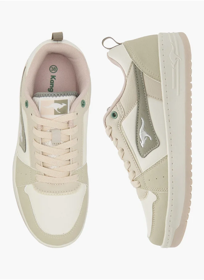 kangaROOS Women's Panelled Sneakers with Lace-Up Closure