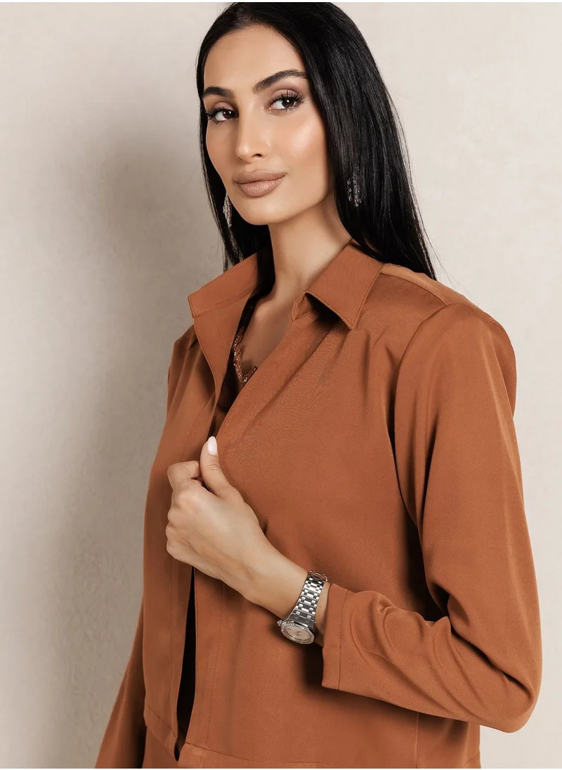 clemantra Asymmetrical Hem Knitted Dress