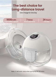 ARCOON ARCOON Women's Hands-Free Breast Pump - Wearable Breast Pump with Comfortable Baby Mouth for Pain-Free Feeding - Portable Electric Pump with 4 Modes and 9 Levels - Compact and Convenient Wireless Pump White  - Image 2