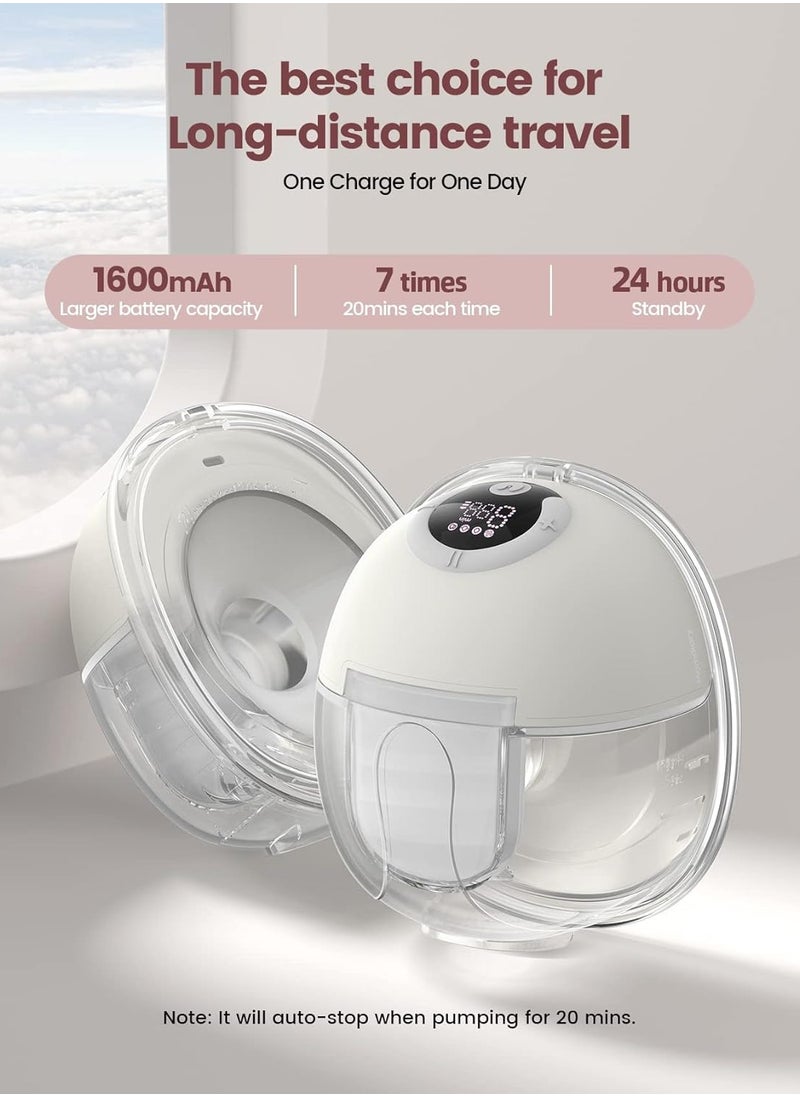 ARCOON - ARCOON Women's Hands-Free Breast Pump - Wearable Breast Pump with Comfortable Baby Mouth for Pain-Free Feeding - Portable Electric Pump with 4 Modes and 9 Levels - Compact and Convenient Wireless Pump White - Image 1