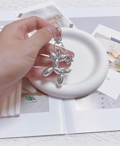 LAEKOU Star Balloon Dog Keychain for Women, Cute Y2K Key Chain Accessories, Aesthetic Charms for Bag Backpack - Image 5