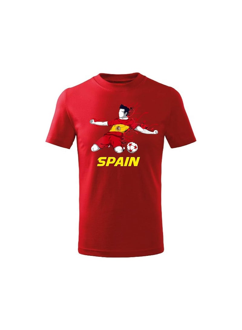 Spain Football Team World Fans printed T shirts Supporting The Team Football Team Jersey T shirts For Men | Women | Kids to win the cup - Image 1
