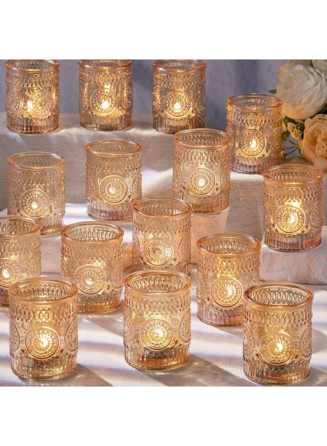 DARJEN Gold Votive Candle Holders Set of 36- Glass Candle Holders Bulk for Table Centerpiece, Tea Lights Candle Holders for Wedding Shower, Party, Home Decor - Image 1