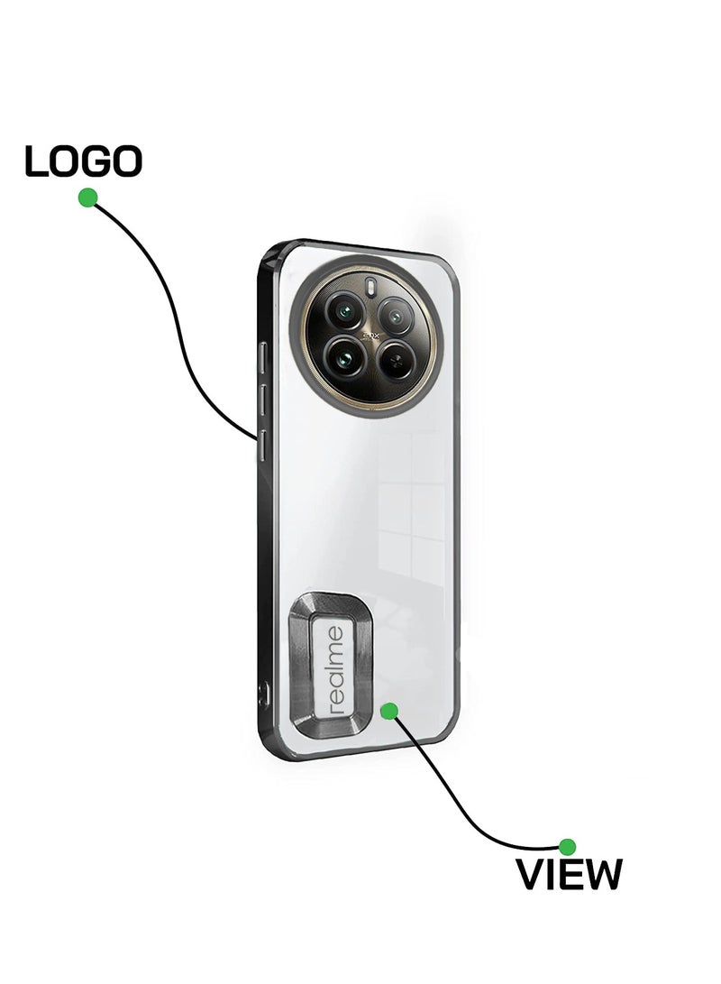 Wtech TPU Luxury Plating Raised Lips Camera Hole Case Cover For Realme 12 Pro / 12 Pro+ / 12 Pro Plus 5G 2024 Black - Image 2