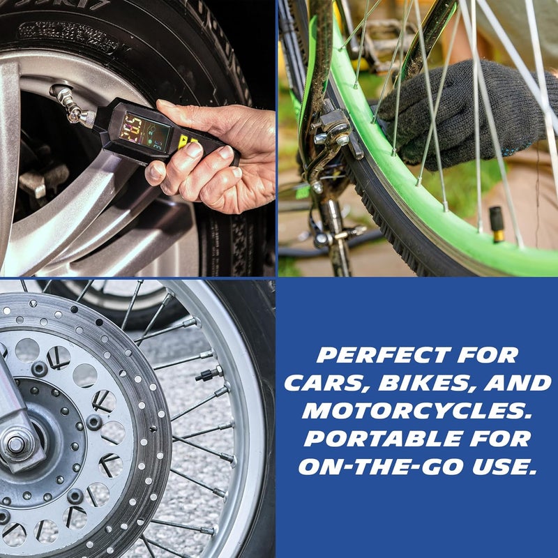 Michelin 12294 Programmable Digital Tire Pressure Gauge 5-99 PSI | Portable Air Pressure Monitor | Accurate Readings | Built-In Flashlight | Backlit LCD | Bleed Valve Adjustment | Easy-to-Use, Black - Image 4