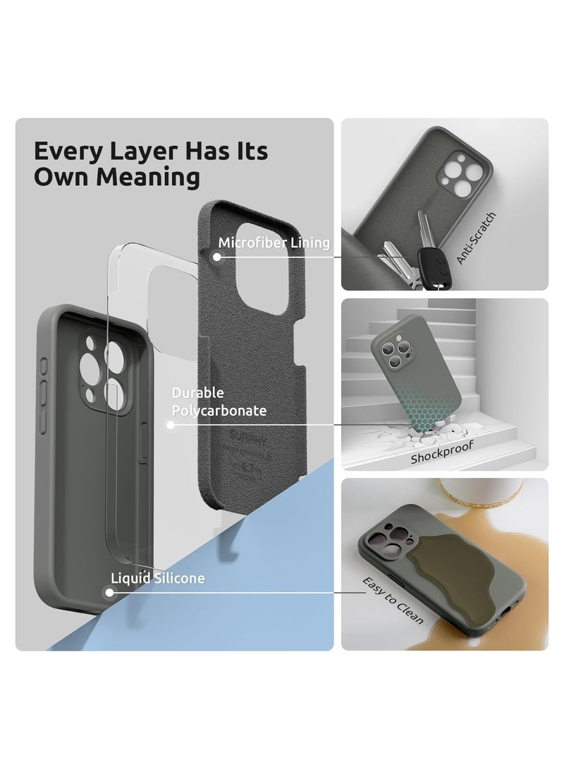 ELTRAZONE Design for iPhone 15 Pro Max Case, Liquid Silicone [2 x Screen Protectors & 1 x Lanyard] Protection for Each Lens Shockproof Cover for iPhone 15 Pro Max 6.7 inch 2023, Space Grey - Image 4