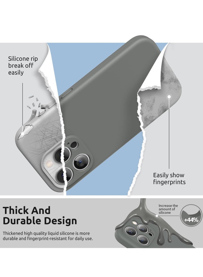 ELTRAZONE Design for iPhone 15 Pro Max Case, Liquid Silicone [2 x Screen Protectors & 1 x Lanyard] Protection for Each Lens Shockproof Cover for iPhone 15 Pro Max 6.7 inch 2023, Space Grey - Image 2