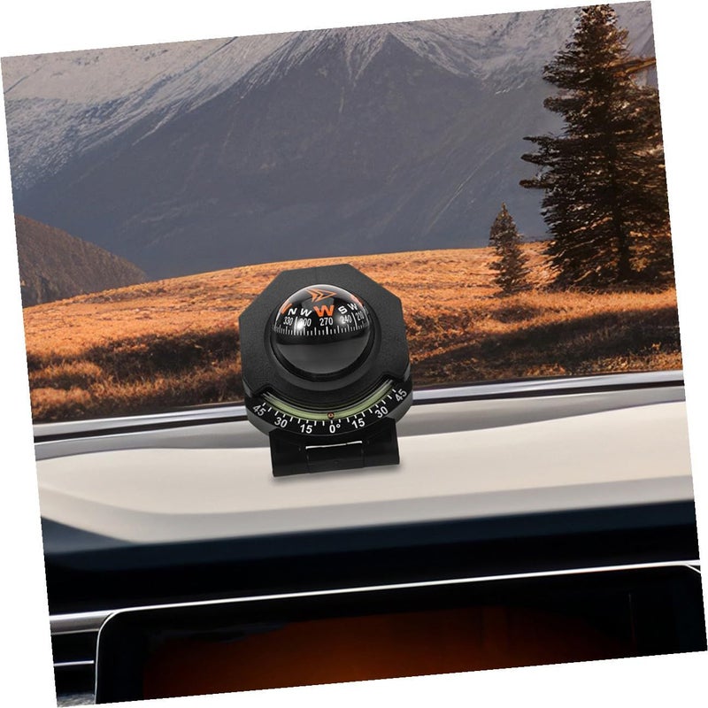 Car Dashboard Compass Ball With Inclinometer 2pcs High Precision Vehicle Navigation Guide For Cars Boats And Auto Dash Mount Compass For Outdoor Driving Marine Use - Image 5