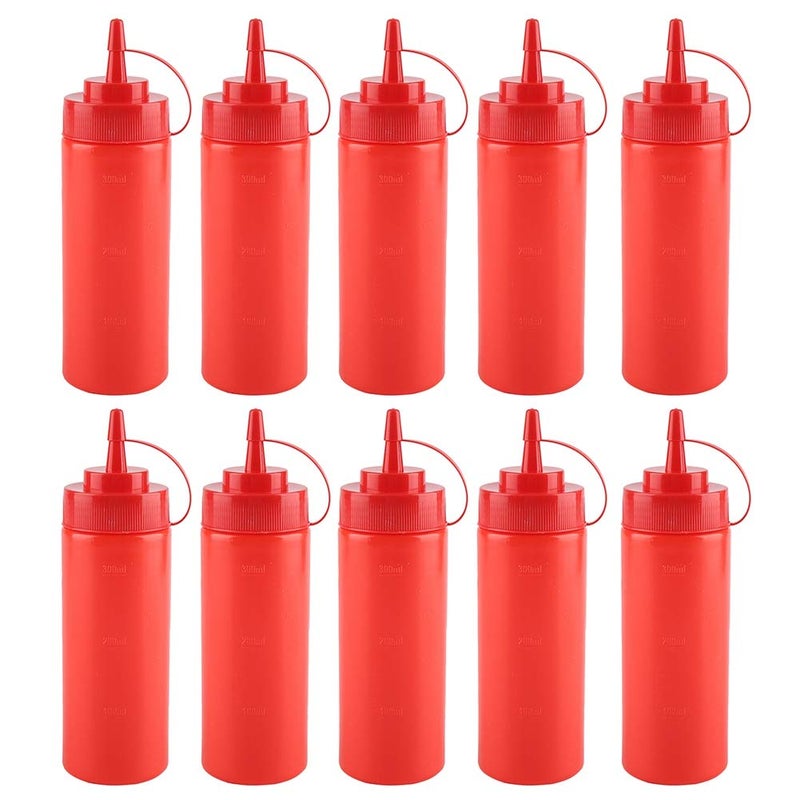 Red Plastic Condiment Dispenser For Oil Cream Sauce Bulk Pack Kitchen Home - Image 3