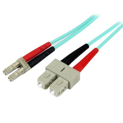 Startech.com StarTechcom 2m 6ft LCUPC to SCUPC OM3 Multimode Fiber Optic Cable Full Duplex 50125 100G LSZH Fiber Jumper Cord - Image 1